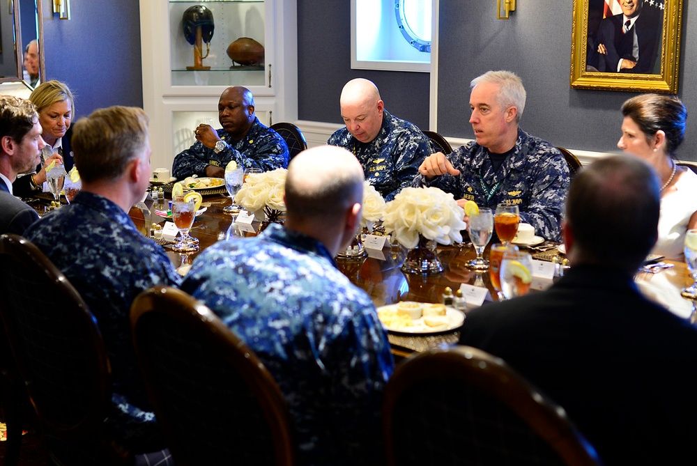 Ship Sponsor Attends Luncheon Prior to Statue Unveiling