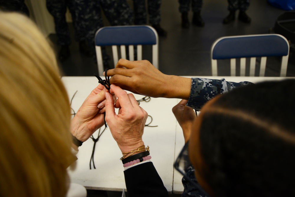 Ship Sponsor Tours CVN 78's Forecastle