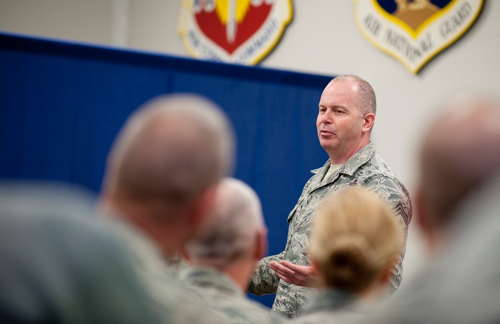 Command Chief Hotaling visits the 122nd