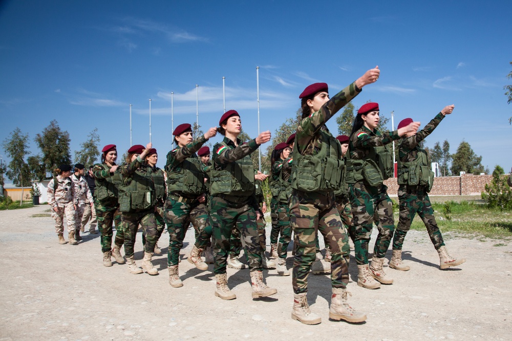 Female Zeravani soldiers learn tactical movements