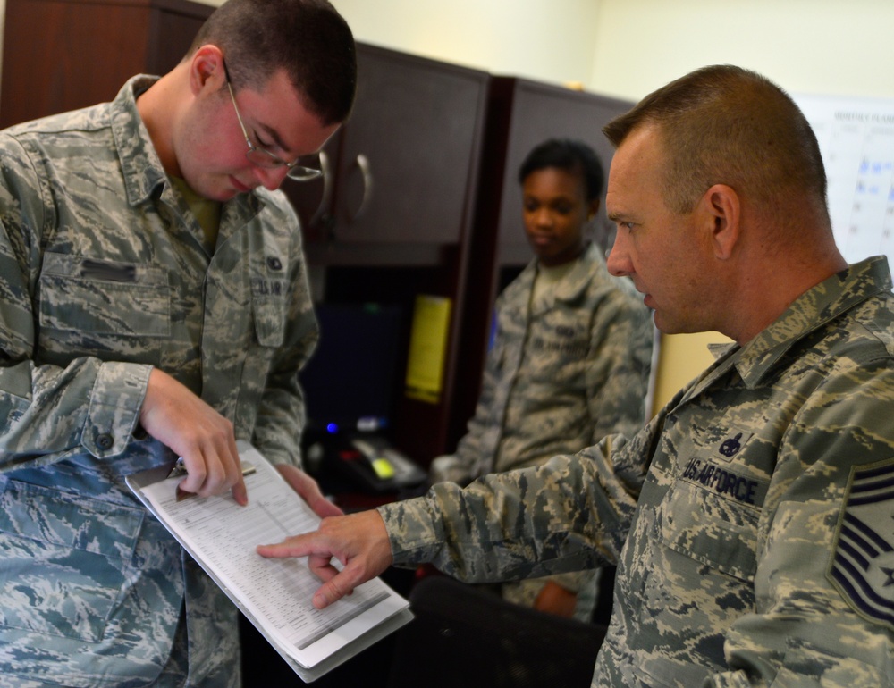 Command chief spends a day with 22nd RS Airmen