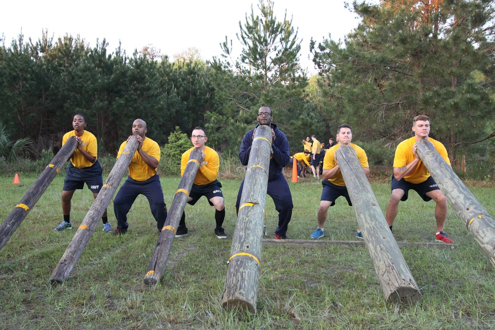 FRCSE Chiefs mark their birthday with PT session for Sailors