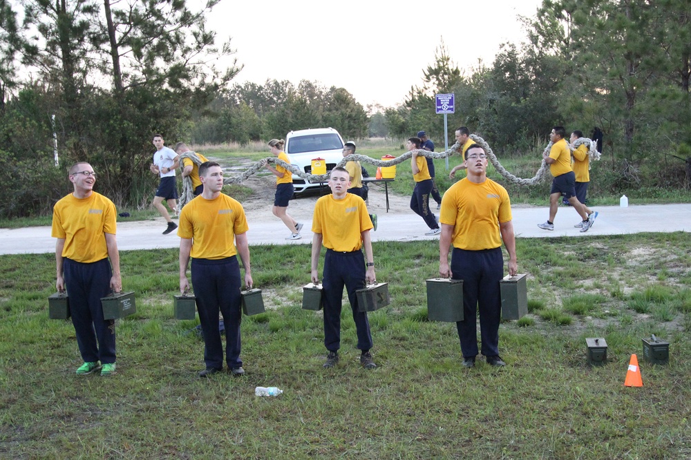 FRCSE Chiefs mark their birthday with PT session for Sailors