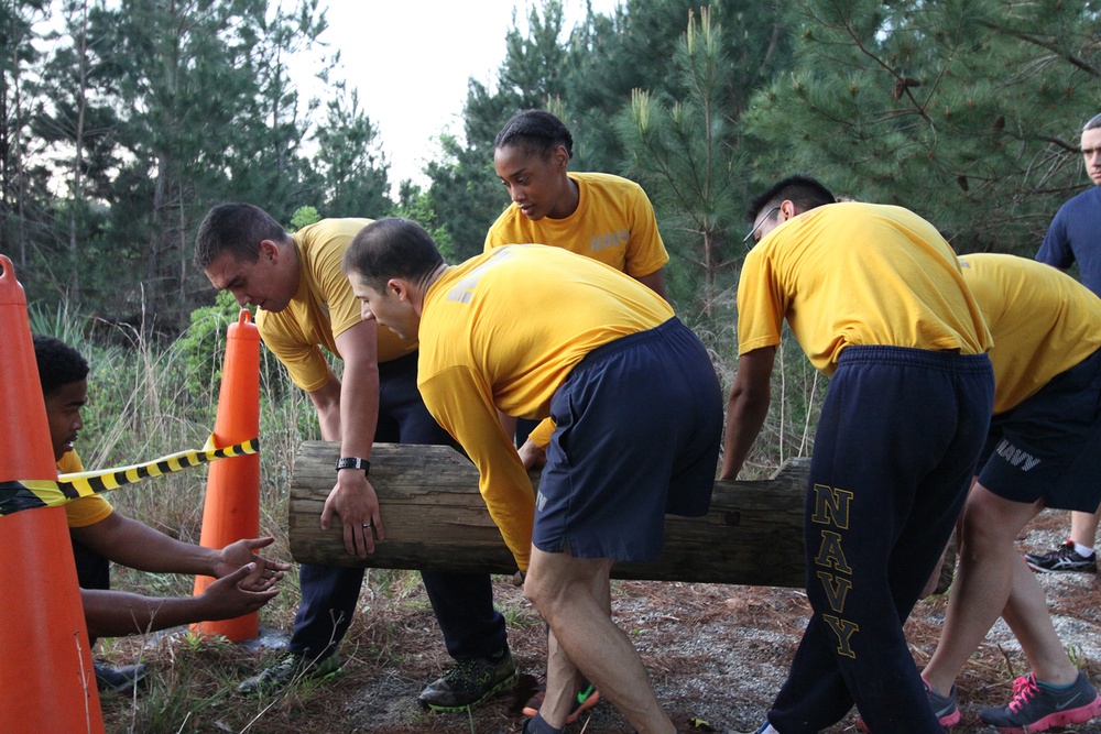 FRCSE Chiefs mark their birthday with PT session for Sailors