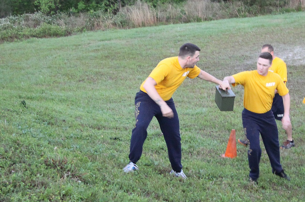 FRCSE Chiefs mark their birthday with PT session for Sailors