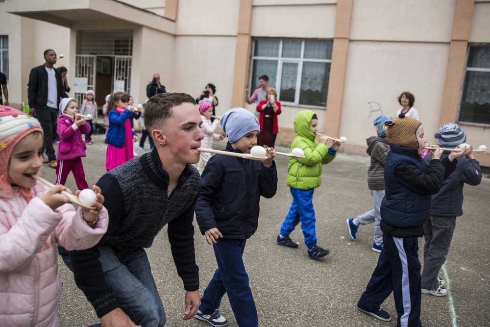 U.S. Marines and sailors with BSRF visit local Kindergarten