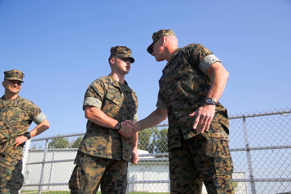 2nd Marine Division Commanding General visits BSRF Marines