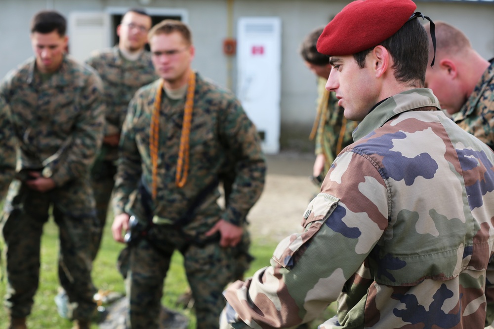 SPMAGTF-CR-AF Marines take on French Commando obstacle course