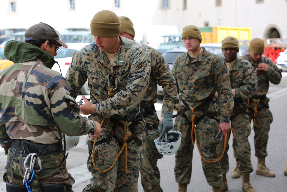 SPMAGTF-CR-AF Marines take on French Commando obstacle course