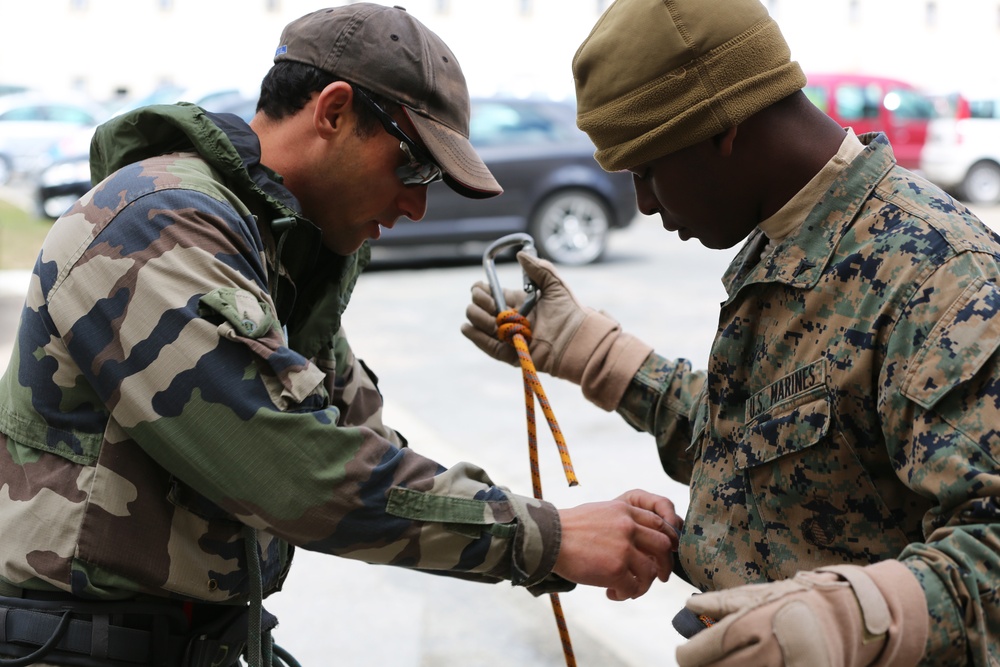 SPMAGTF-CR-AF Marines take on French Commando obstacle course