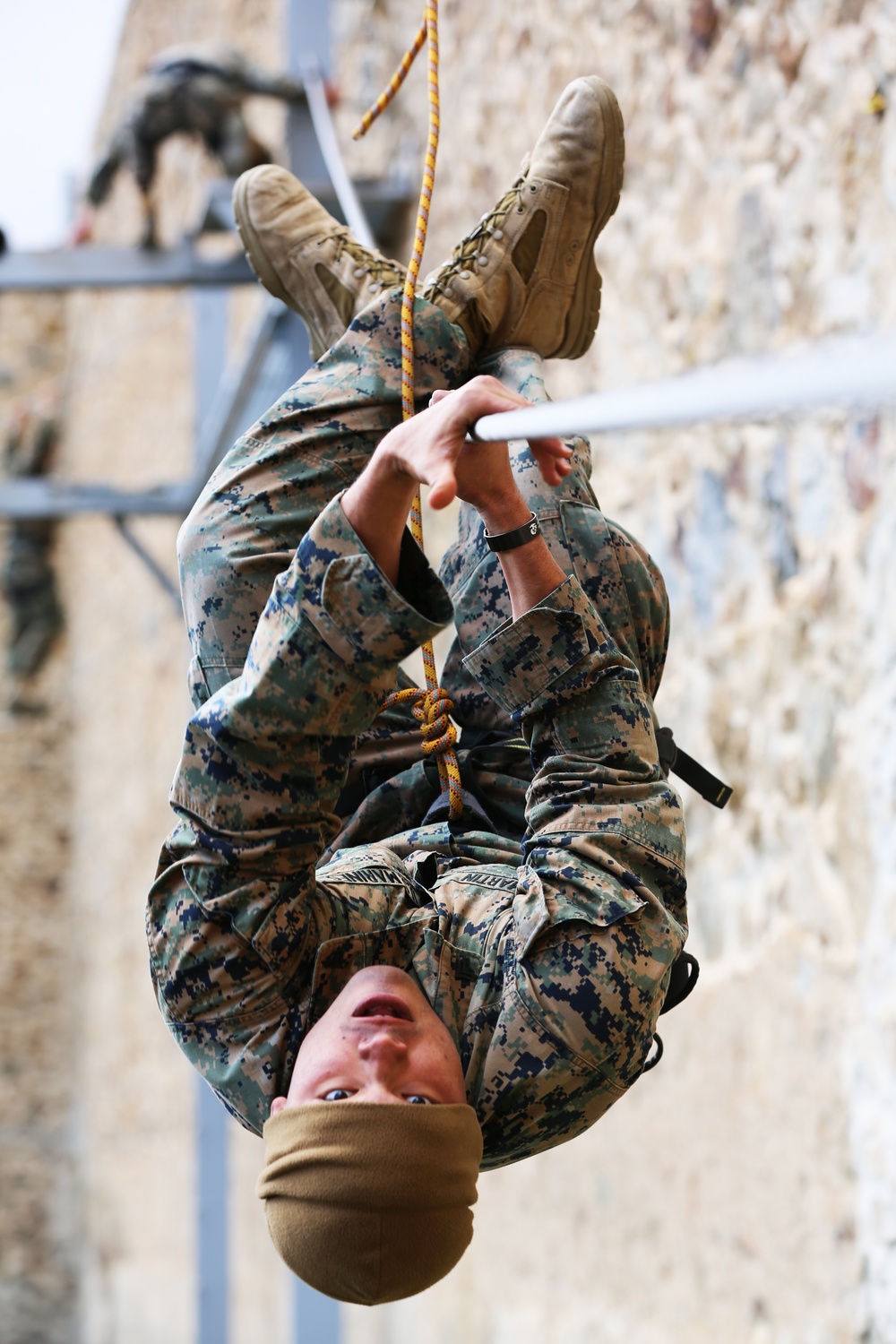 SPMAGTF-CR-AF Marines take on French Commando obstacle course