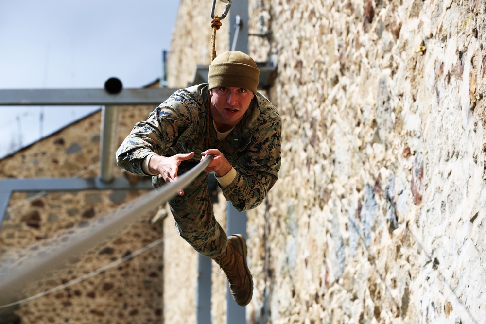 SPMAGTF-CR-AF Marines take on French Commando obstacle course