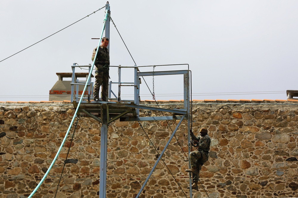 SPMAGTF-CR-AF Marines take on French Commando obstacle course