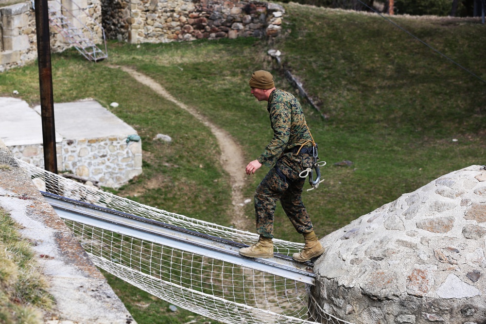 SPMAGTF-CR-AF Marines take on French Commando obstacle course