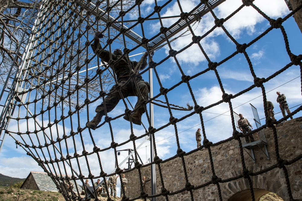 SPMAGTF-CR-AF Marines take on French Commando obstacle course