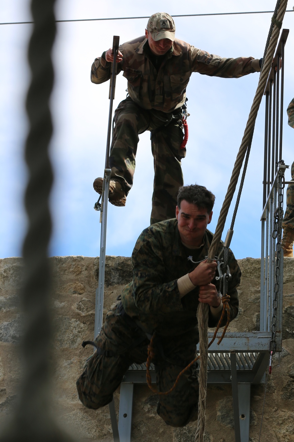 SPMAGTF-CR-AF Marines take on French Commando obstacle course