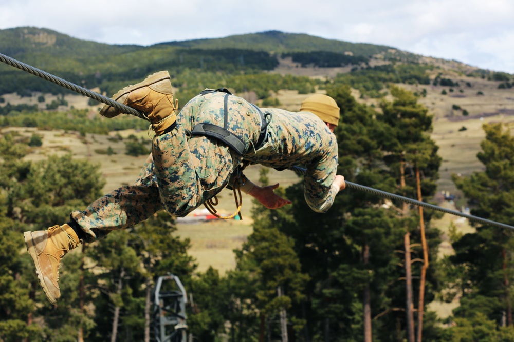 SPMAGTF-CR-AF Marines take on French Commando obstacle course