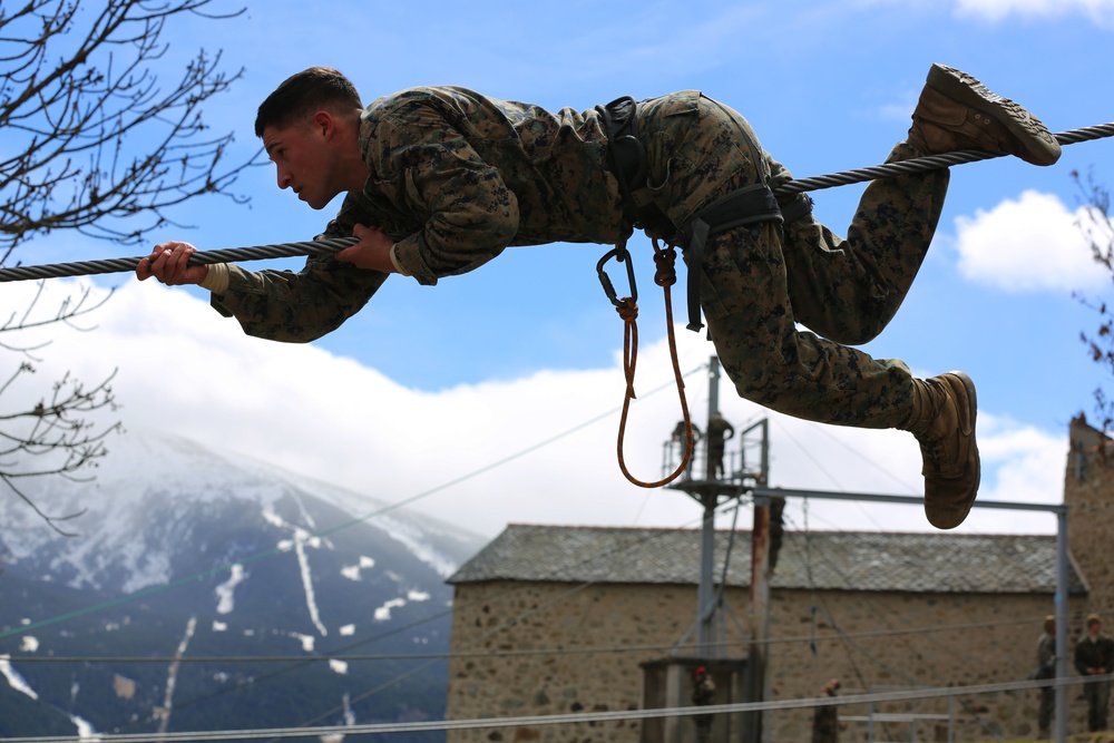 SPMAGTF-CR-AF Marines take on French Commando obstacle course