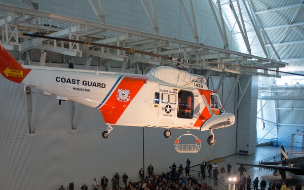 Smithsonian induction of Coast Guard HH-52A Seaguard helicopter