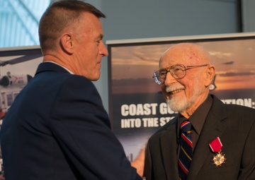 Smithsonian induction of Coast Guard HH-52A Seaguard helicopter