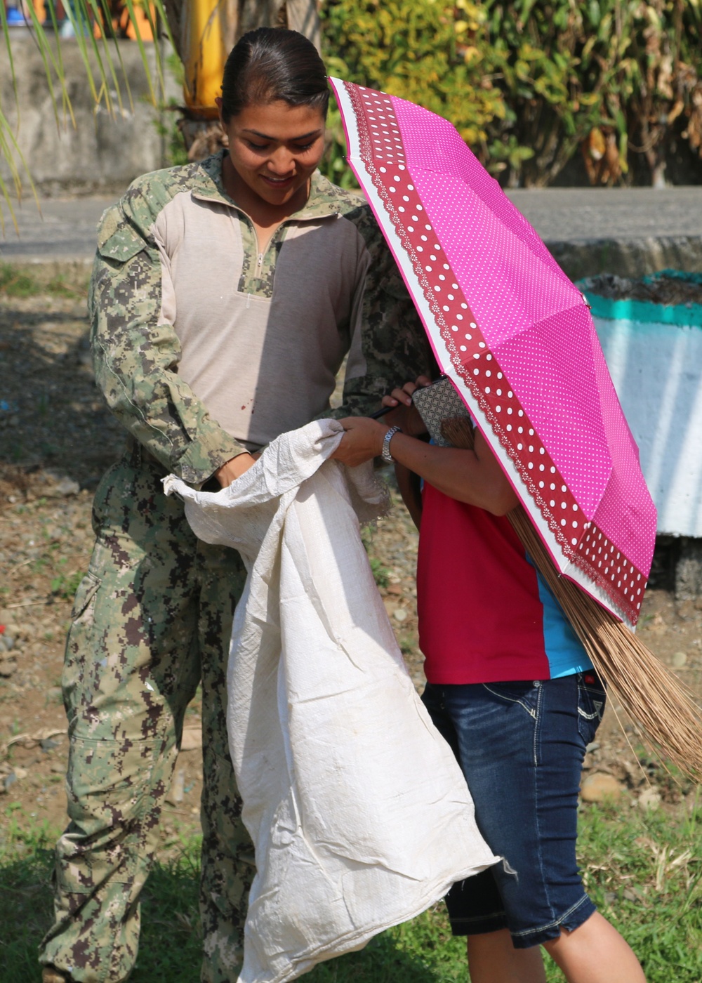 Locals and Service Members Cleanup San Nicolas Elementary School during Balikatan 2016