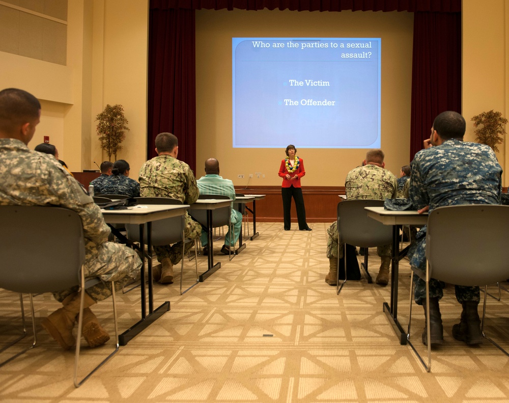 Sexual assault expert Anne Munch visits Pearl Harbor