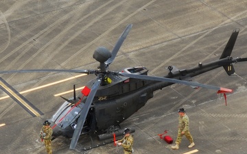 The Kiowa Warrior's final &quot;salute&quot; flyover of Fort Bragg and Fayetteville.
