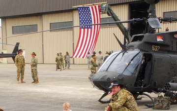 The Kiowa Warrior's final &quot;salute&quot; flyover of Fort Bragg and Fayetteville.