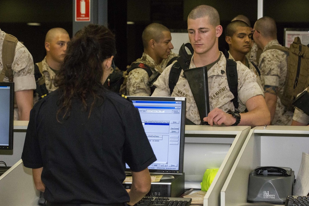 Lt. Col. Steven Sutey arrives in Darwin, Australia