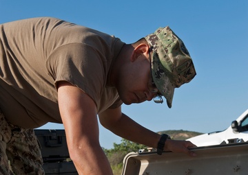 U.S military Combat Cameramen train in field exercise