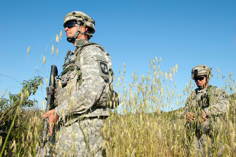 San Diego Aztec Army Reserve Officer Training Corps  train in field exercise