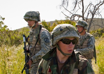 U.S military Combat Cameramen train in field exercise