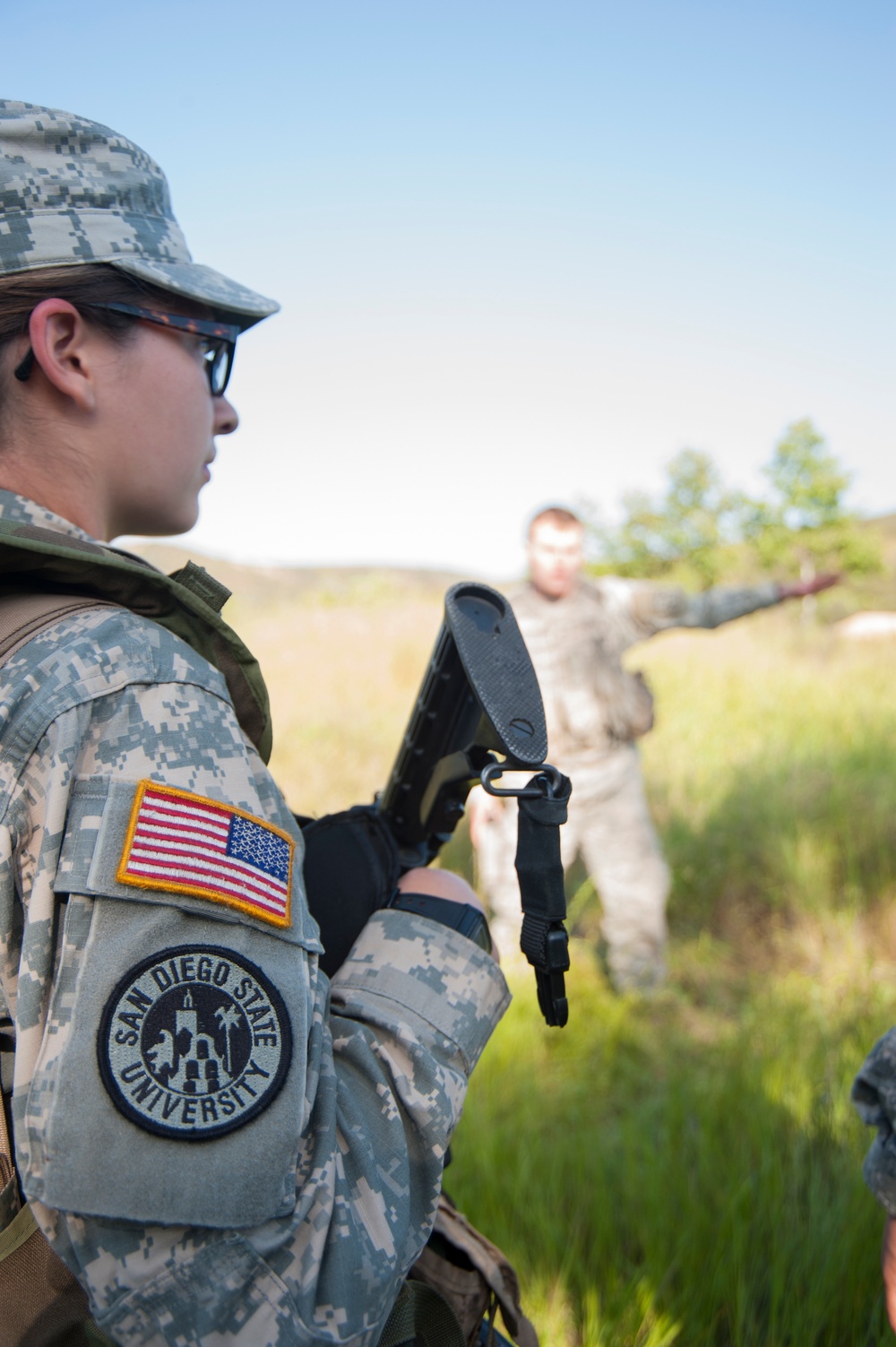 Army ROTC Program cadet observes civilian-on-battlefied search