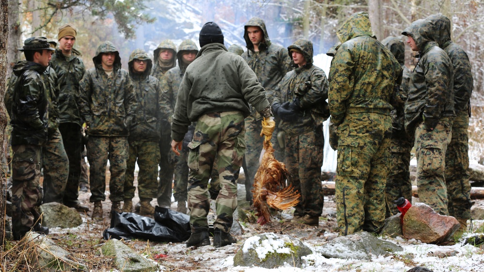 SPMAGTF-CR-AF learns basic survival skills from French Commandos
