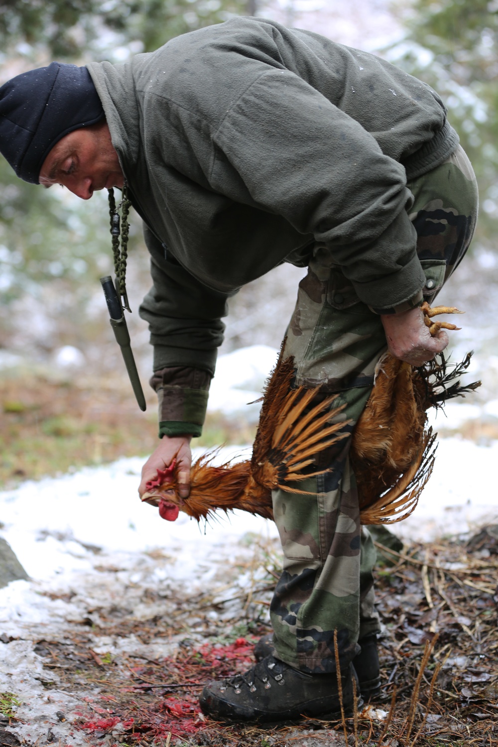 SPMAGTF-CR-AF learns basic survival skills from French Commandos