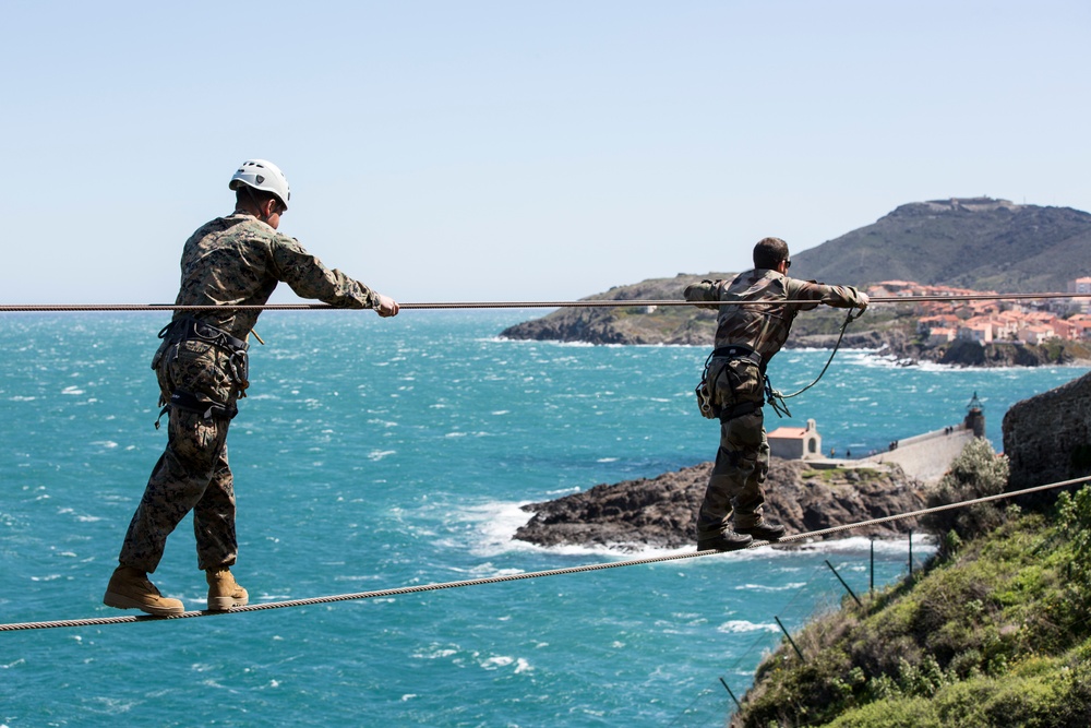SPMAGTF-CR-AF Marines climb new heights during French Commando training