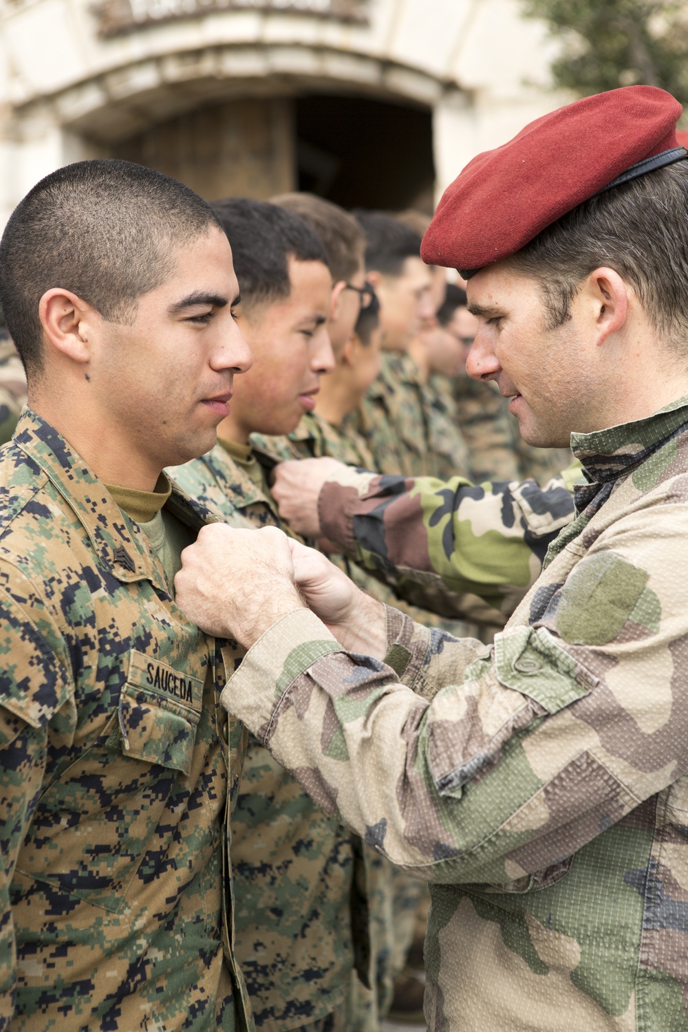 SPMAGTF-CR-AF Marines receive French Commando pins