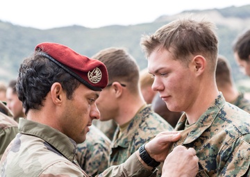 SPMAGTF-CR-AF Marines receive French Commando pins