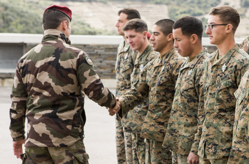 SPMAGTF-CR-AF Marines receive French Commando pins