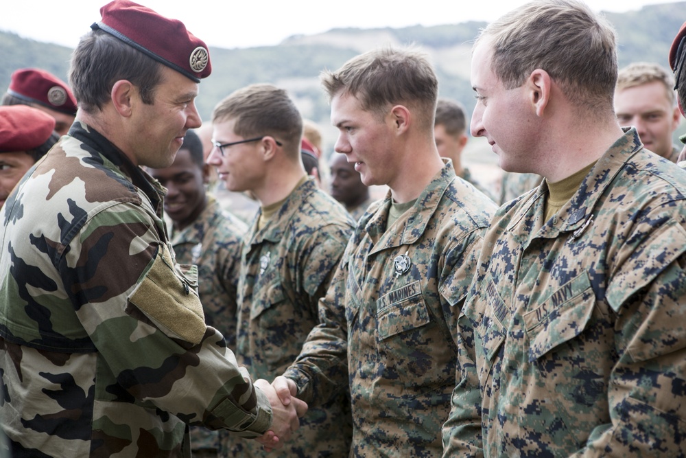 SPMAGTF-CR-AF Marines receive French Commando pins