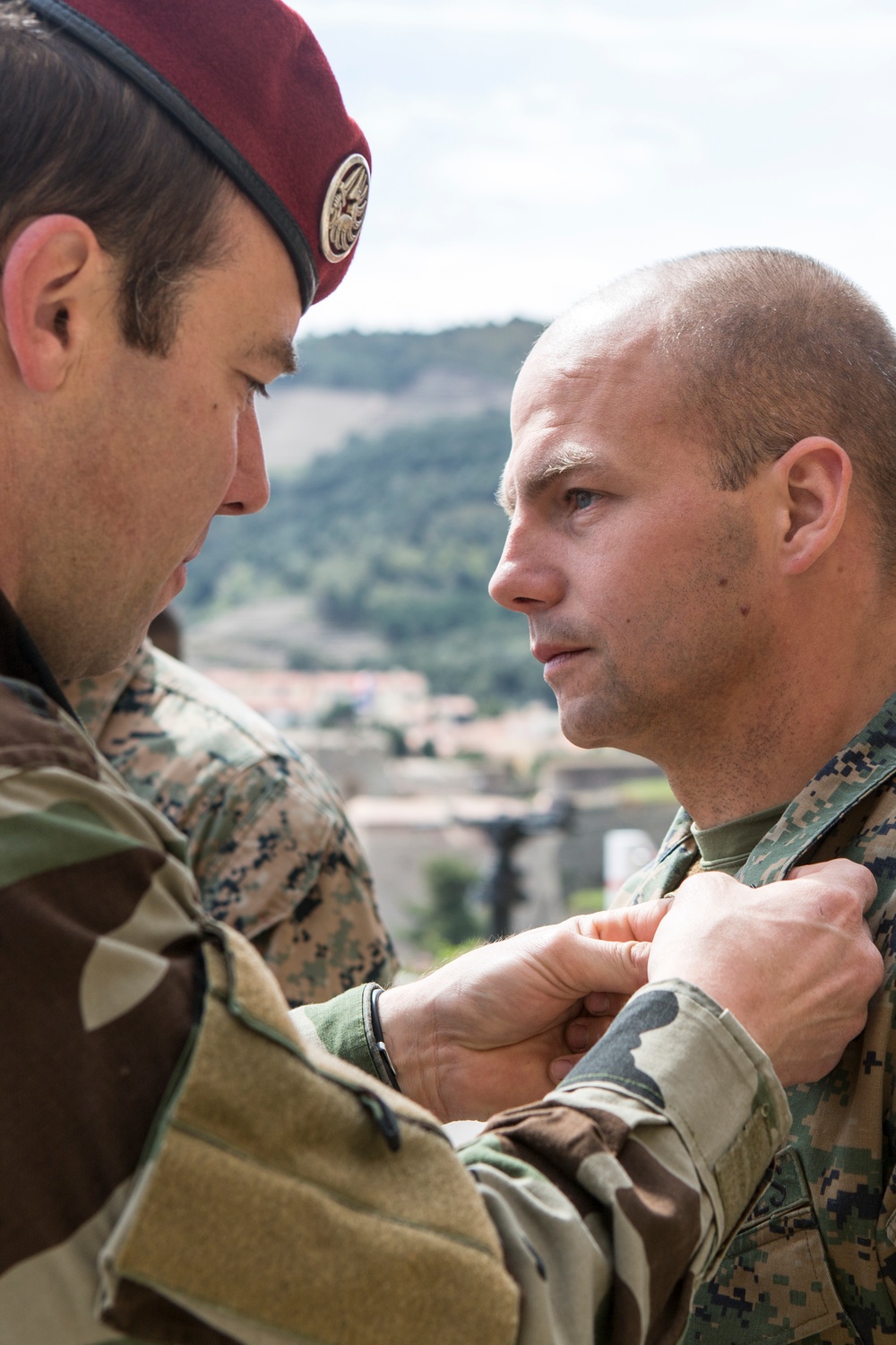 SPMAGTF-CR-AF Marines receive French Commando pins