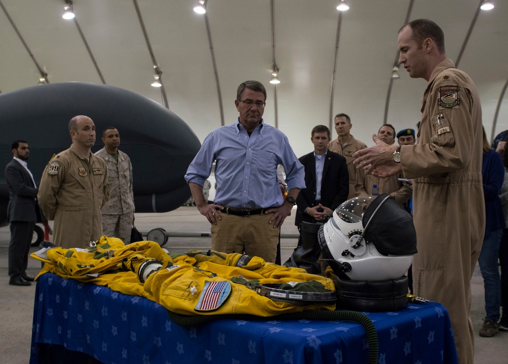 Secretary of Defense Ash Carter visits deployed troops