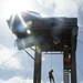 Army Ranger rappels from a tower during competition