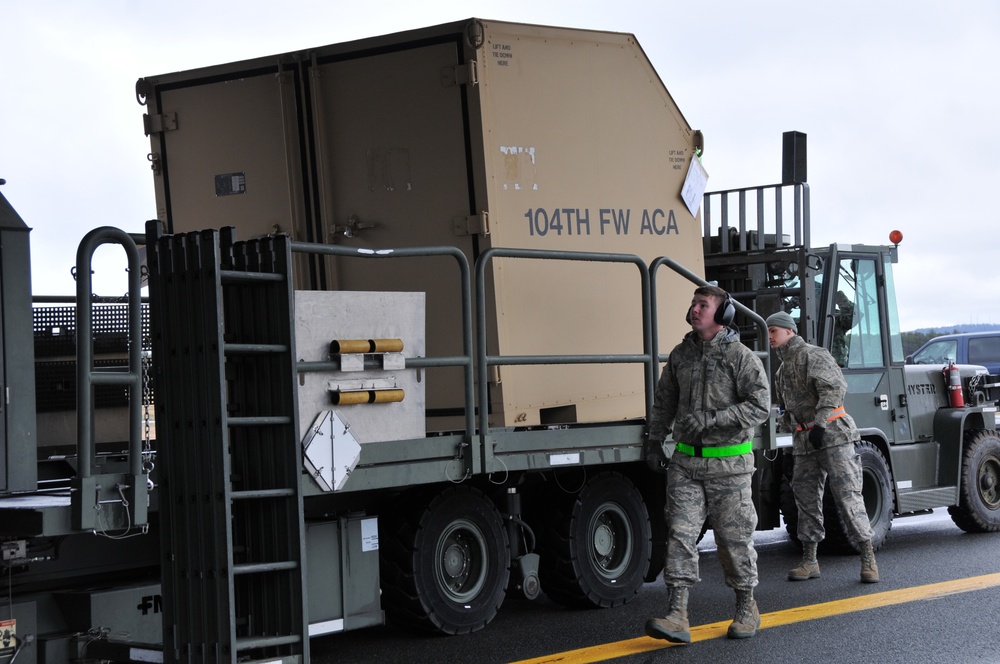 104th Fighter Wing Deploys to Europe with the help of the 9th Airlift Squadron and 103rd Airlift Wing