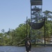 Army Ranger slides down zip line