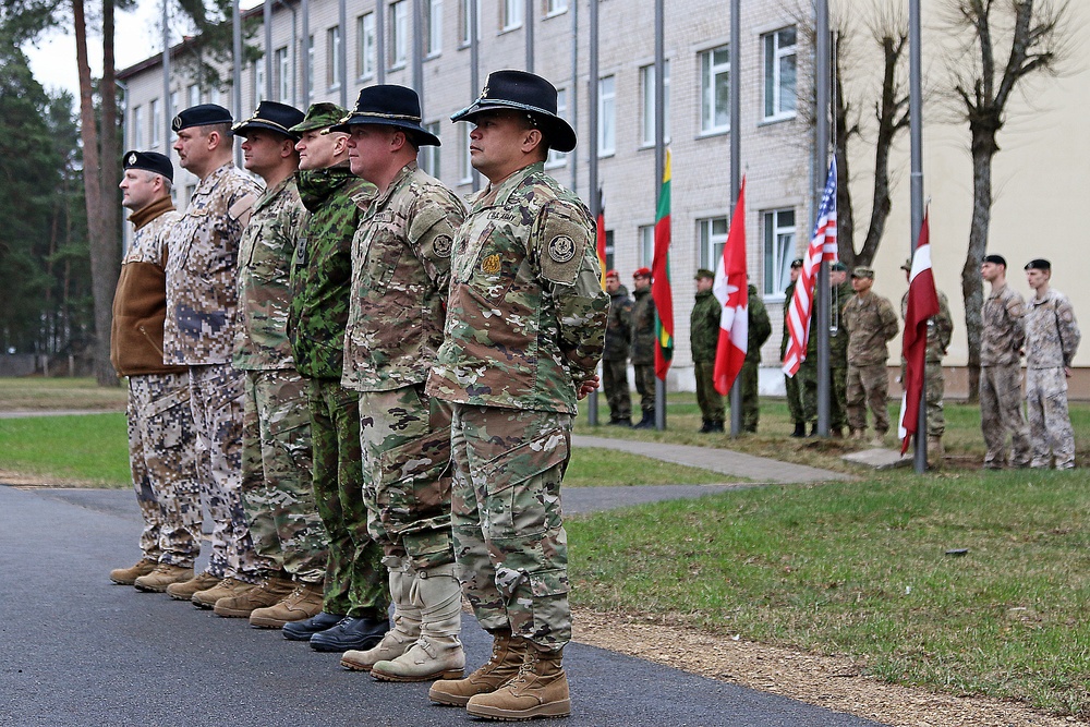 NATO allies raise flags together commencing Summer Shield XIII