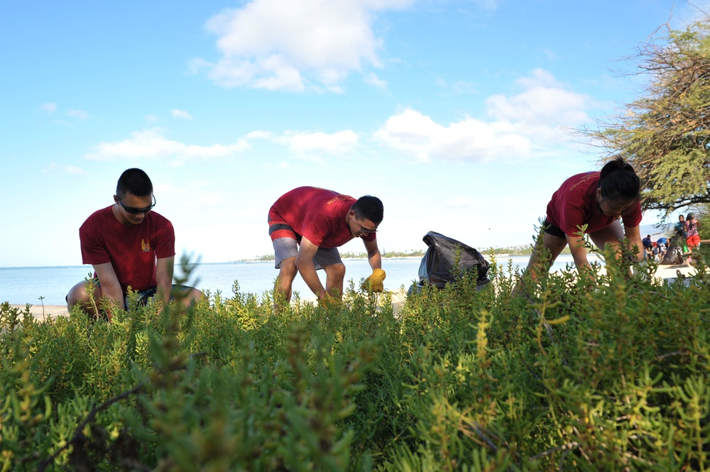 Volunteers Target Rubbish, Green Waste, and Invasive Plant Species during Pearl Harbor Beach Clean Up