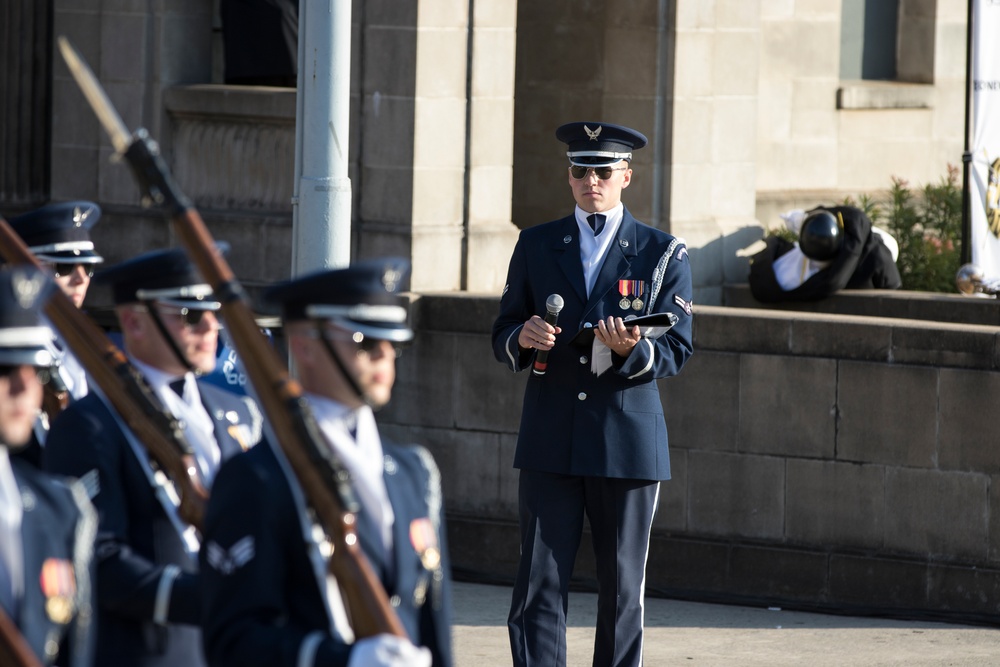 U.S. Air Force Honor Guard Drill Team performs in San Antonio