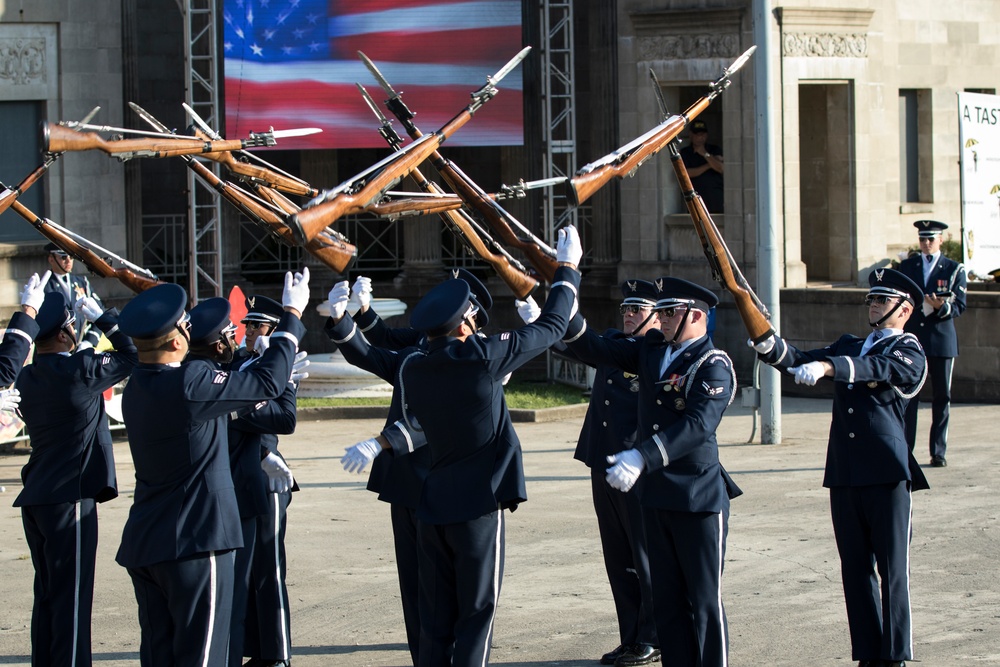 U.S. Air Force Honor Guard Drill Team performs in San Antonio