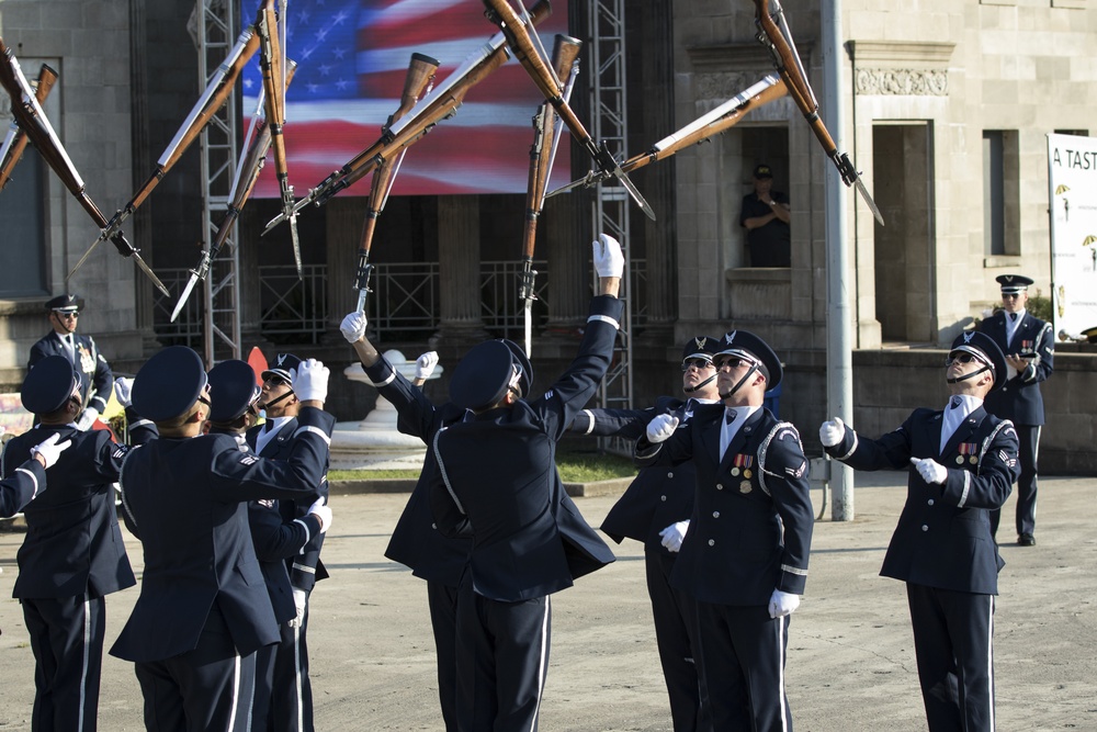 U.S. Air Force Honor Guard Drill Team performs in San Antonio